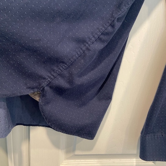 Van Heusen Mens Size XXL Blue Polka Dot Long Sleeve Button Down Shirt - Picture 6 of 11